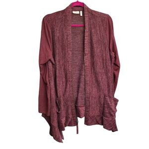 Logo Lori Goldstein Women Full Zip Cardigan Red Wine Size Medium